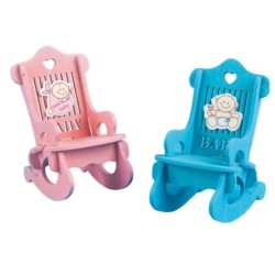 Rocking-chair miniature en bois naissance 7 x 10 5 H.11 5 cm  grossiste en décoration de naissance
