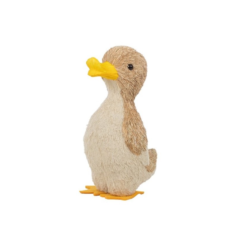 Canard tête levée en herbe 15 x 15 H.28 cm - grossiste en décoration de printemps pour fleuristes