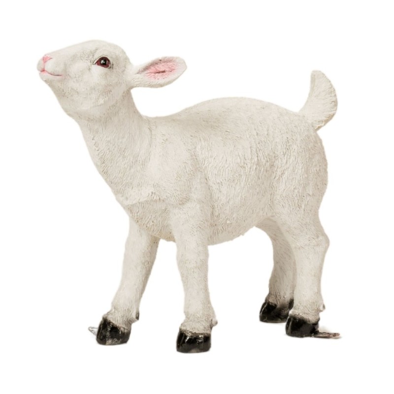Agneau décoratif en résine blanc H.53 cm pour vitrine de Pâques  grossiste en décoration de vitrine