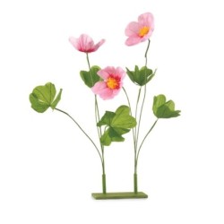 Fleur géante en papier rose sur socle H.80 cm  grossiste en fleurs géantes  vente en gros pour fleuristes