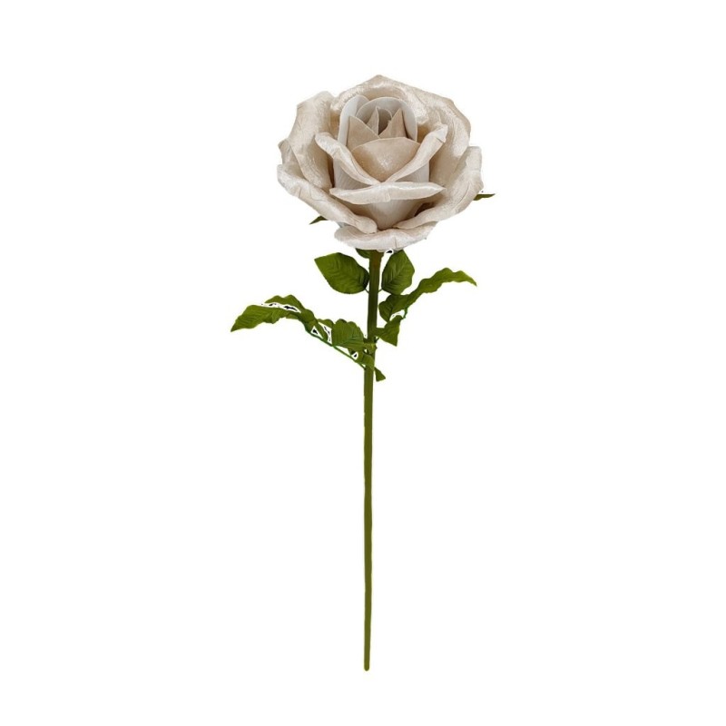 Rose champagne en velours avec tige H.108 cm  grossiste en roses géantes pour fleuristes