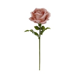 Rose vieux rose en velours avec tige H.108 cm  grossiste en roses géantes  vente en gros pour fleuristes