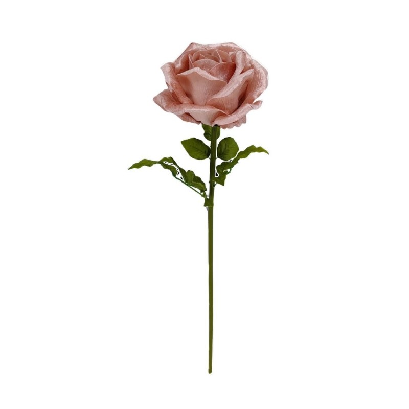 Rose vieux rose en velours avec tige H.108 cm  grossiste en roses géantes  vente en gros pour fleuristes