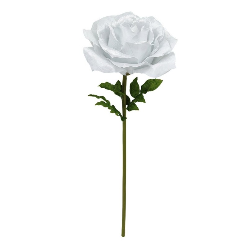 Grande rose blanche en velours avec tige Ø50 H.136 cm  grossiste en décors de mariage pour fleuristes