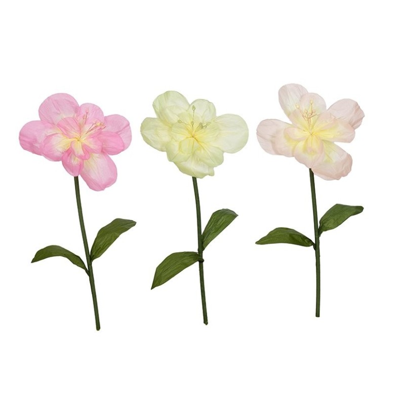 Fleur géante lis en papier H.105 cm  3 couleurs - vente en gros pour fleuristes