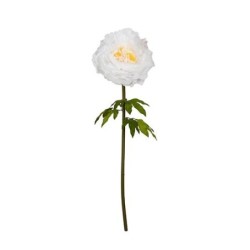 Pivoine géante blanche en polyester Ø38 H.115 cm - vente en gros pour fleuristes