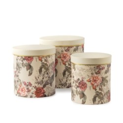 Boîte ronde à fleurs crème en papier  lot de 3 - grossiste en boîtes à fleurs pour fleuristes