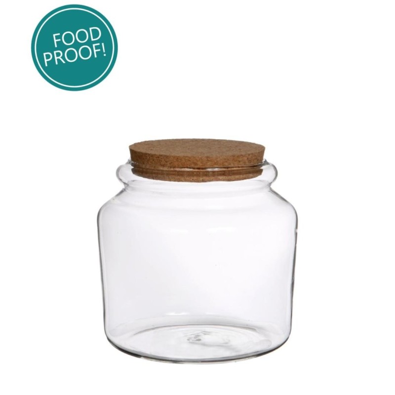 Bocal en verre avec bouchon Ø15 H.14 cm – grossiste en verrerie