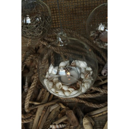 Boule en verre à fond plat pour bougie chauffe-plat Ø10 cm – vente en gros verrerie pour fleuristes