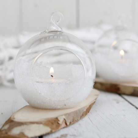 Boule en verre à fond plat pour bougie chauffe-plat Ø10 cm – verrerie déco en gros