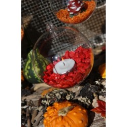 Boule en verre à fond plat pour bougie chauffe-plat Ø10 cm – verrerie décorative pour fleuristes et décorateurs à prix grossiste