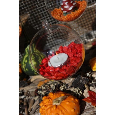 Boule en verre à fond plat pour bougie chauffe-plat Ø10 cm – verrerie décorative pour fleuristes et décorateurs à prix grossiste