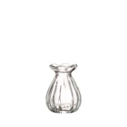 Vase fleur en verre H.9 Ø7 cm transparent – vase en verre en gros
