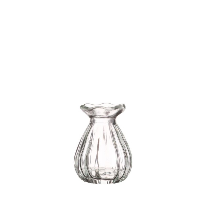 Vase fleur en verre H.9 Ø7 cm transparent – vase en verre en gros