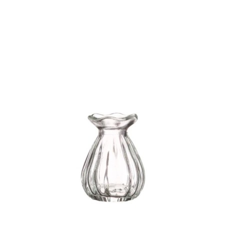 Vase fleur en verre H.9 Ø7 cm transparent – vase en verre en gros
