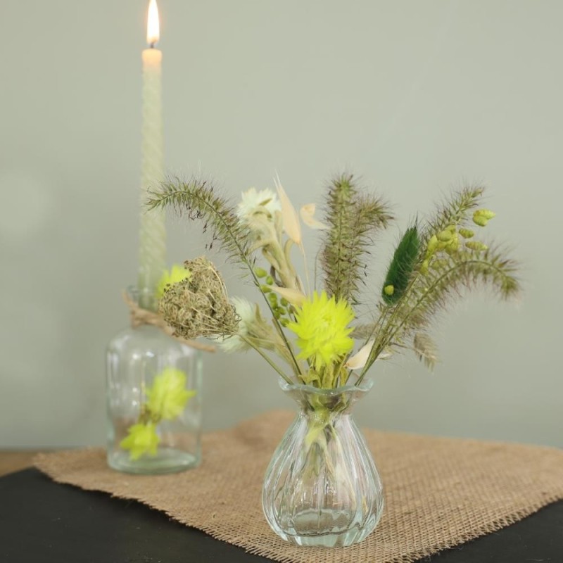 Vase fleur en verre H.9 Ø7 cm transparent – vente en gros verrerie pour fleuristes