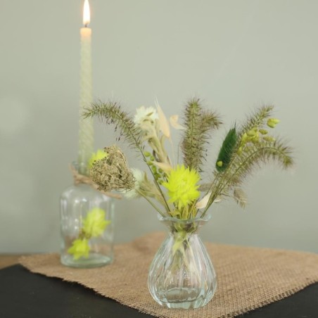 Vase fleur en verre H.9 Ø7 cm transparent – vente en gros verrerie pour fleuristes