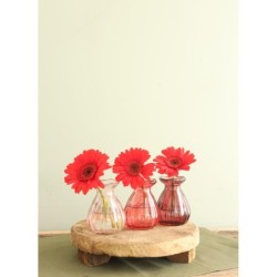 Vase fleur en verre Ø7 H.9 cm rose – vases en gros