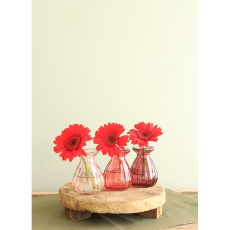 Vase fleur en verre Ø7 H.9 cm rose – vases en gros