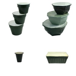 Pots, coupes et jardinières garnis de mousse pour compositions de cimetière – grossiste en contenants garnis