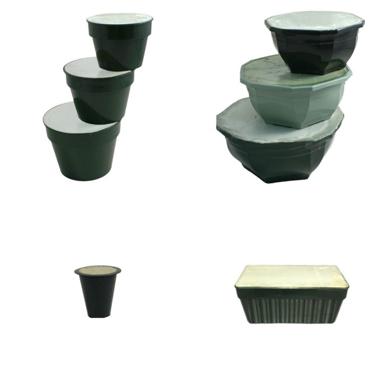 Pots, coupes et jardinières garnis de mousse pour compositions de cimetière – grossiste en contenants garnis