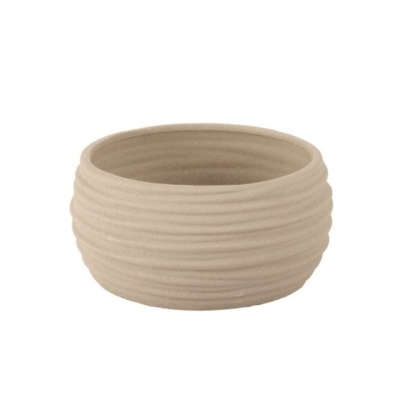 Coupe à ondes taupe en dolomite effet sablé Ø19 H.9 cm  grossiste en contenants pour fleuristes