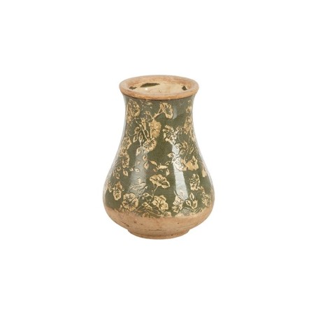Vase bombé vert foncé à fleurs en céramique Ø13 5 H.18 5 cm  grossiste en vases pour fleuristes