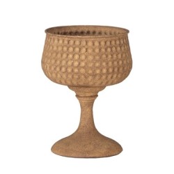 Coupe sur pied en métal effet rouille Ø18 H.24 cm - grossiste en contenants pour fleuristes