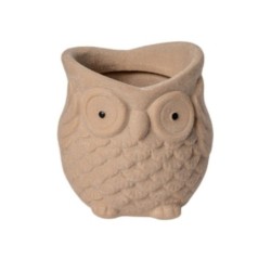 Petit vase chouette taupe en dolomite effet sablé 8 5 x 8 H.8 5 cm  grossiste en vases pour fleuristes