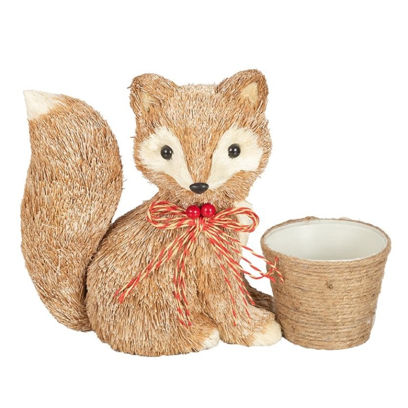 Cache-pot renard avec pot 31 x 11 H.22 cm  grossiste en contenants originaux pour fleuristes