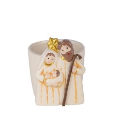 Vase Nativité crème et or 11 5 x 10 5 H.12 5 cm  grossiste en décoration de Noël pour fleuristes