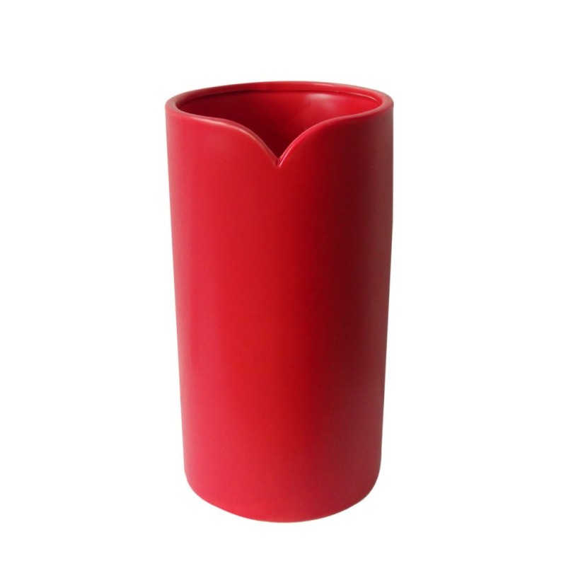 Pot haut rouge bord en forme de cœur Ø9 H.18 cm - grossiste en contenants pour fleuristes