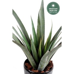 Aloe ferox artificiel vert 65 cm, plante d'extérieur résistante aux UV
