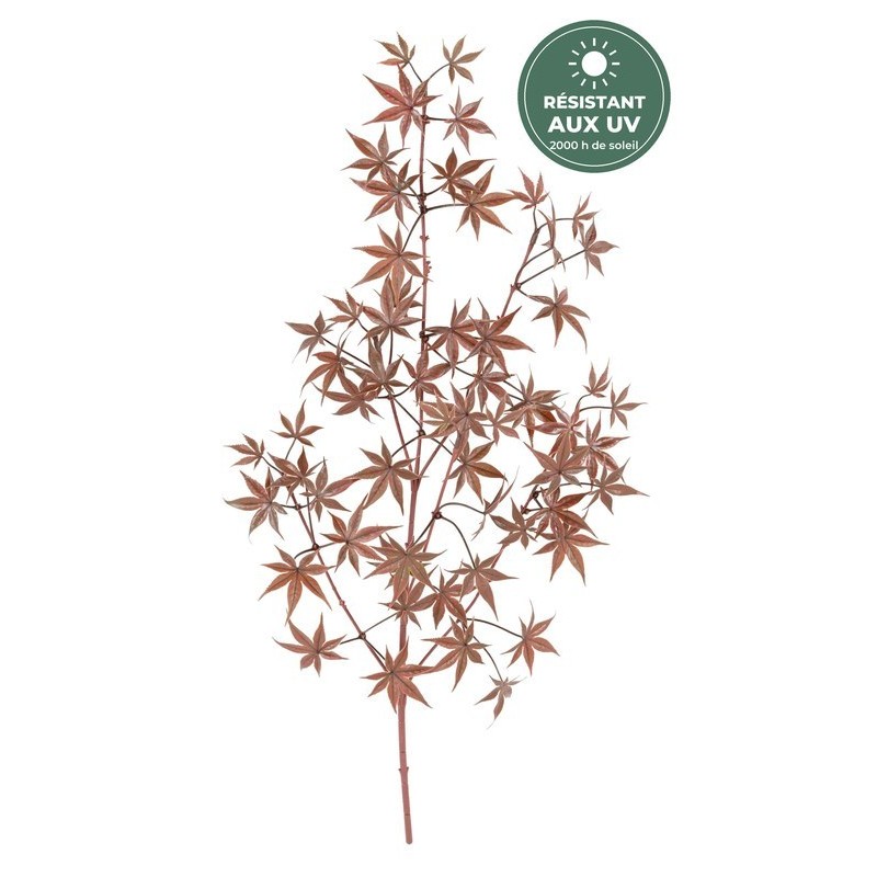 Branche d'aralia artificiel rouge 70 cm, grossiste en feuillage artificiel