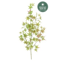 Branche d'aralia artificiel vert et rouge 70 cm, vente en gros pour fleuristes