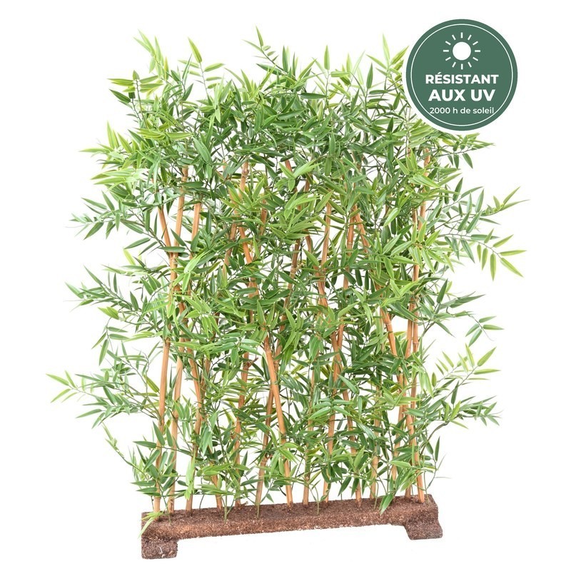 Haie de bambou japonais artificiel sur socle vert 110 cm, grossiste en plantes artificielles