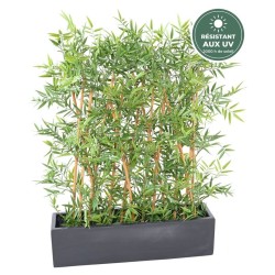 Haie de bambou japonais artificiel sur socle vert 110 cm, grossiste en plantes artificielles
