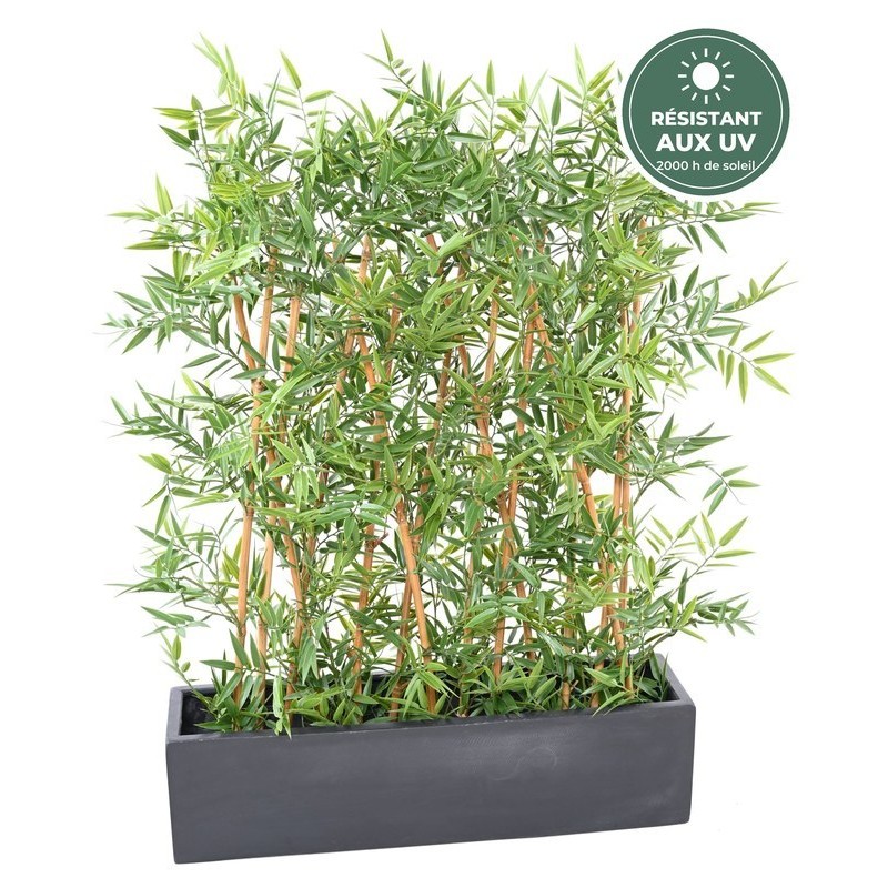Haie de bambou japonais artificiel sur socle vert 110 cm, grossiste en plantes artificielles