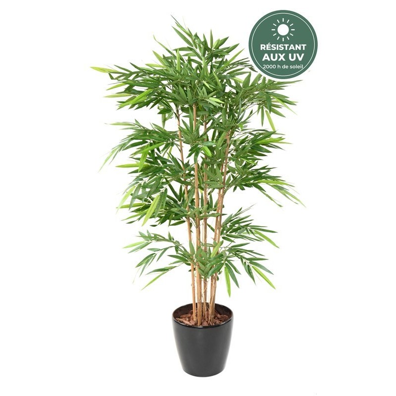 Bambou artificiel feuillage tergal en pot vert 180 cm, grossiste en plantes artificielles