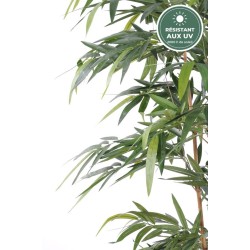 Bambou artificiel feuillage tergal en pot vert 180 cm, vente en gros pour commerçants