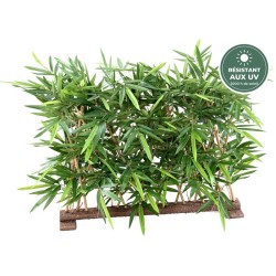 Haie de bambou artificiel sur socle vert 90 cm, grossiste en haies artificielles