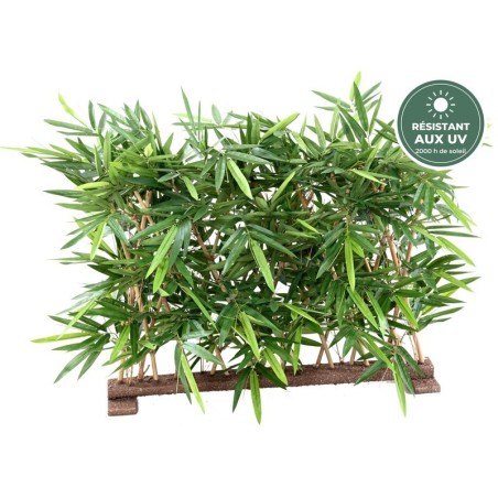 Haie de bambou artificiel sur socle vert 90 cm, grossiste en haies artificielles