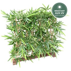 Haie de bambou artificiel sur socle vert 110 cm, vente en gros pour cafés et restaurants