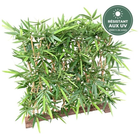 Haie de bambou artificiel sur socle vert 110 cm, vente en gros pour cafés et restaurants