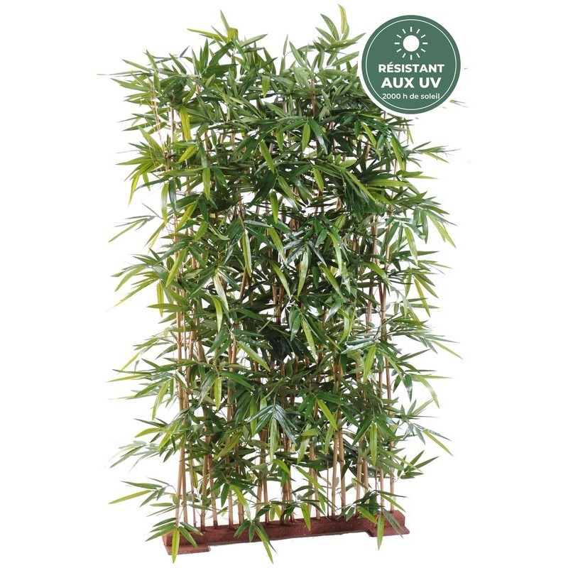 Haie de bambou artificiel sur socle vert 185 cm, grossiste en haies artificielles