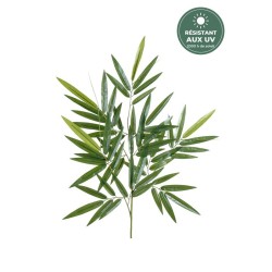Branche de bambou artificiel feuillage tergal vert 77 cm, grossiste en feuillage artificiel