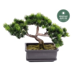 Bonsaï pin artificiel en coupe vert 22 cm, grossiste en plantes artificielles