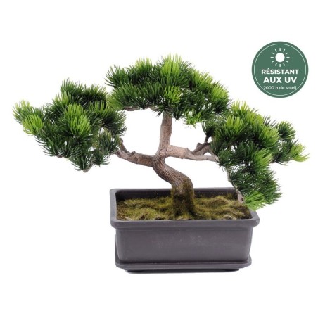 Bonsaï pin artificiel en coupe vert 22 cm, grossiste en plantes artificielles