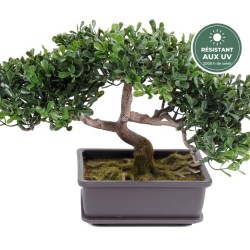 Bonsaï thé artificiel en coupe vert 22 cm, vente en gros pour commerçants