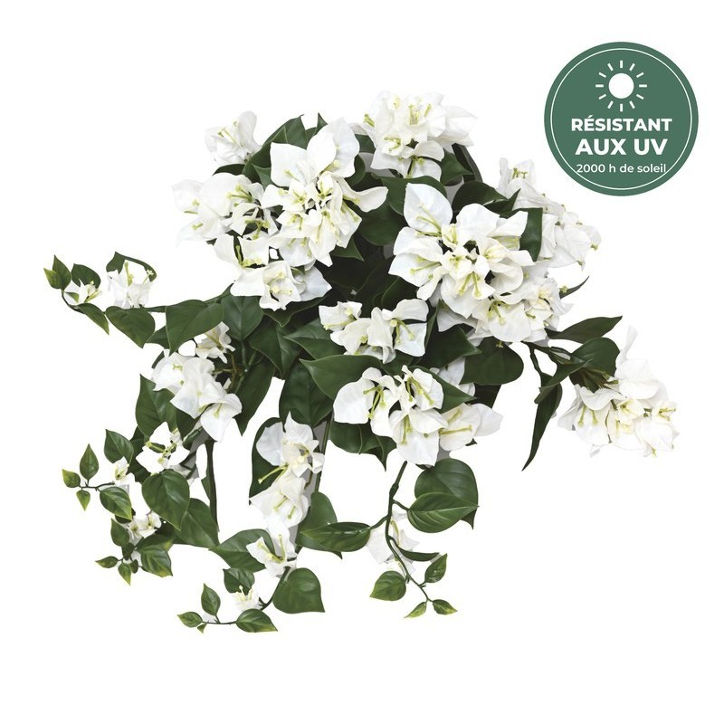 Chute de bougainvillée artificielle blanc 40 cm, grossiste en fleurs artificielles